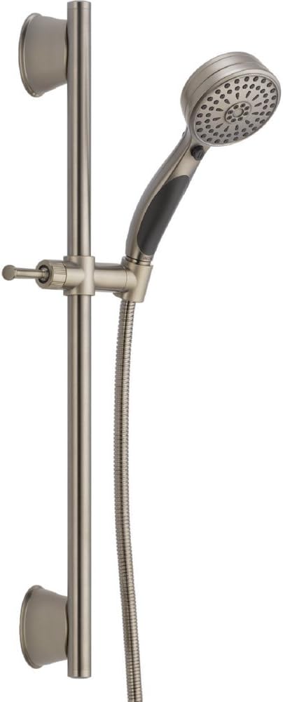 Delta Faucet 9-Spray Touch-Clean Slide Bar Hand Held Shower with Hose, Stainless 51549-SS Delta Faucet 9-Spray Touch-Clean Slide Bar Hand Held Shower with Hose, Stainless 51549-SS