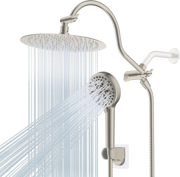 hibbent-all-metal-shower-head-high-pressure-rainfall-shower-headhandheld-showerhead-combo-with-adjustable-curved-shower-