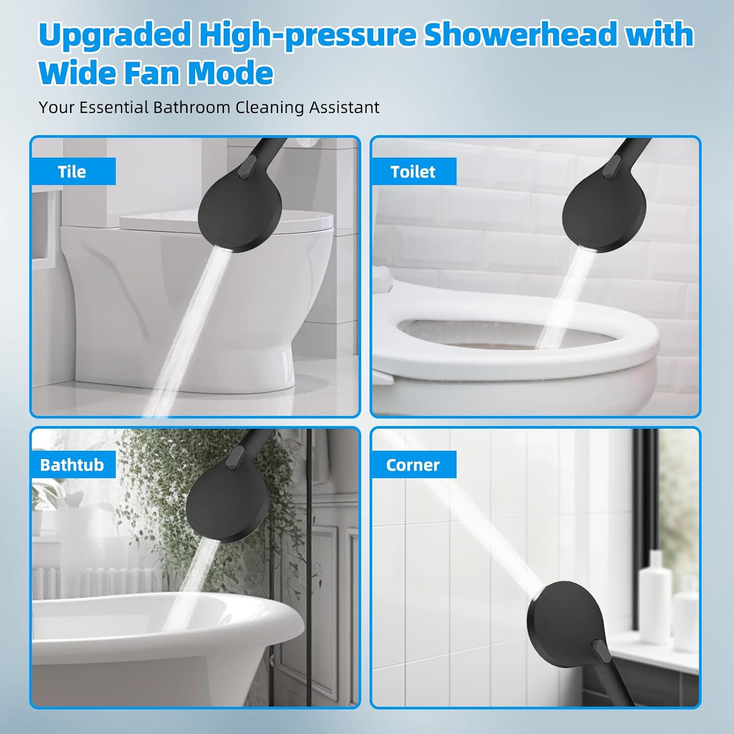 Hibbent All Metal Shower Head, High Pressure Rainfall Shower Head/Handheld Showerhead Combo with Adjustable Curved Shower Extension Arm, 10-Spray, Hose, Shower Holder, Oil Rubbed Bronze Hibbent All Metal Shower Head, High Pressure Rainfall Shower Head/Handheld Showerhead Combo with Adjustable Curved Shower Extension Arm, 10-Spray, Hose, Shower Holder, Oil Rubbed Bronze