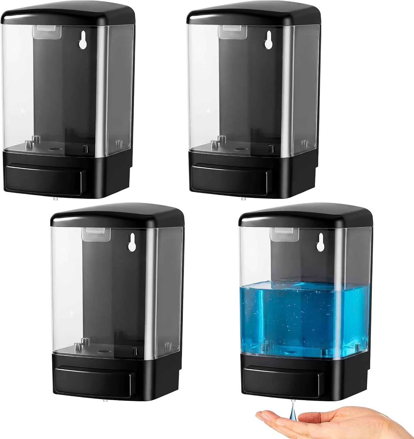 Hushee Pcs Plastic Wall Mounted Soap Dispenser Commercial Manual Soap Containers Wall Dispenser for Kitchen Shower Hotel Liquid Shampoo Gel Chamber(33.8 oz ml,Black) Hushee Pcs Plastic Wall Mounted Soap Dispenser Commercial Manual Soap Containers Wall Dispenser for Kitchen Shower Hotel Liquid Shampoo Gel Chamber(33.8 oz ml,Black)