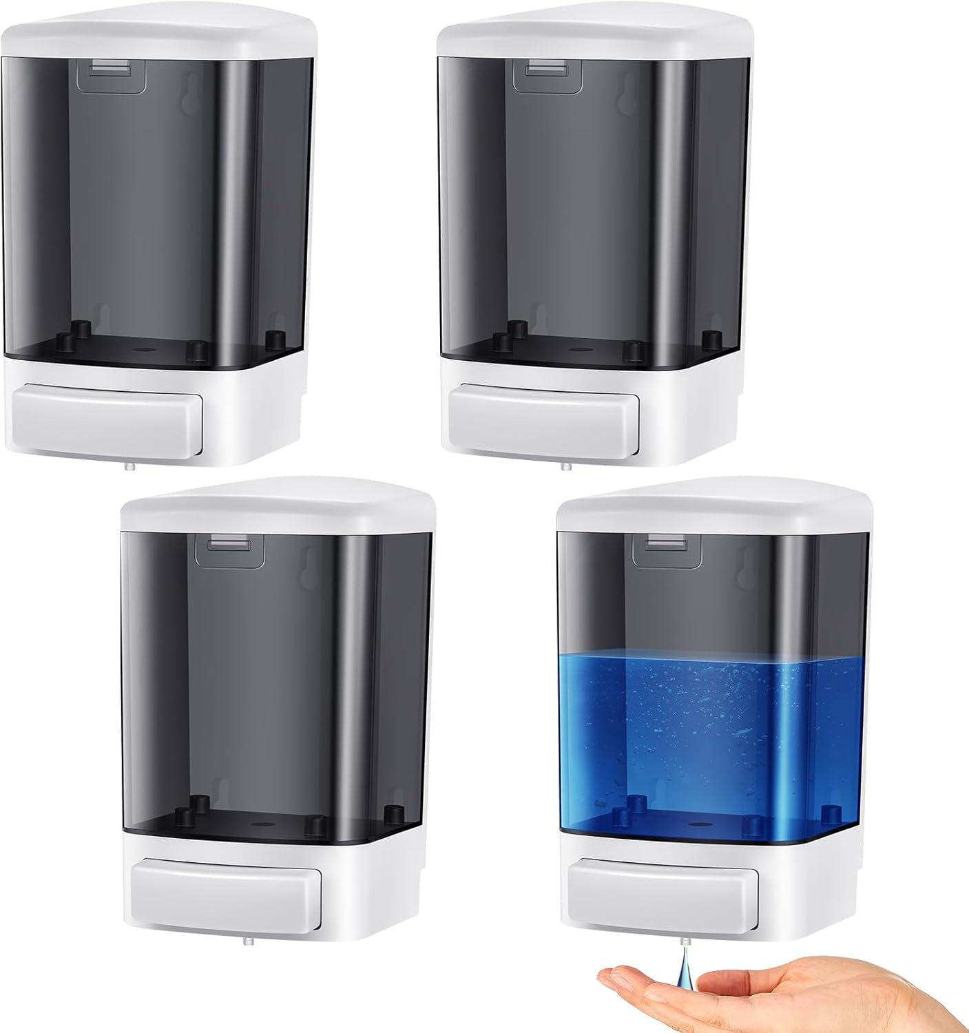 Hushee Pcs Plastic Wall Mounted Soap Dispenser Commercial Manual Soap Containers Wall Dispenser for Kitchen Shower Hotel Liquid Shampoo Gel Chamber(33.8 oz ml,Black) Hushee Pcs Plastic Wall Mounted Soap Dispenser Commercial Manual Soap Containers Wall Dispenser for Kitchen Shower Hotel Liquid Shampoo Gel Chamber(33.8 oz ml,Black)