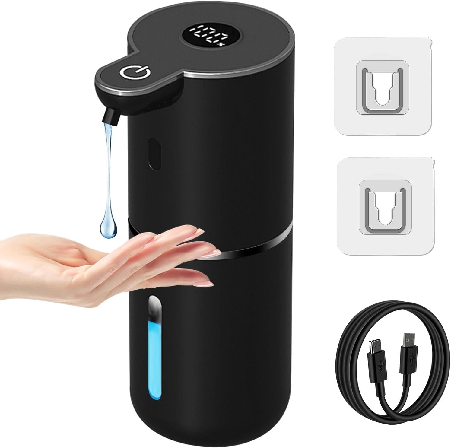 OHIFAST Automatic Liquid Soap Dispenser Touchless, USB Rechargeable Smart Hand Soap Dispenser, 6-Level Adjustable, 12.8oz/380mL Wall Mounted for Bathroom Kitchen Accessories Dish Soap-White OHIFAST Automatic Liquid Soap Dispenser Touchless, USB Rechargeable Smart Hand Soap Dispenser, 6-Level Adjustable, 12.8oz/380mL Wall Mounted for Bathroom Kitchen Accessories Dish Soap-White