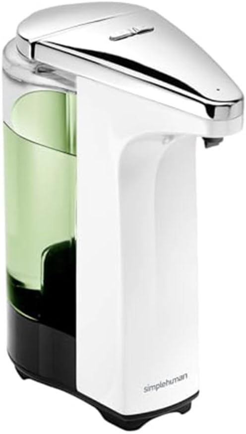 simplehuman oz. Touch-Free Sensor Liquid Soap Pump Dispenser with Soap Sample, Brushed Nickel simplehuman oz. Touch-Free Sensor Liquid Soap Pump Dispenser with Soap Sample, Brushed Nickel