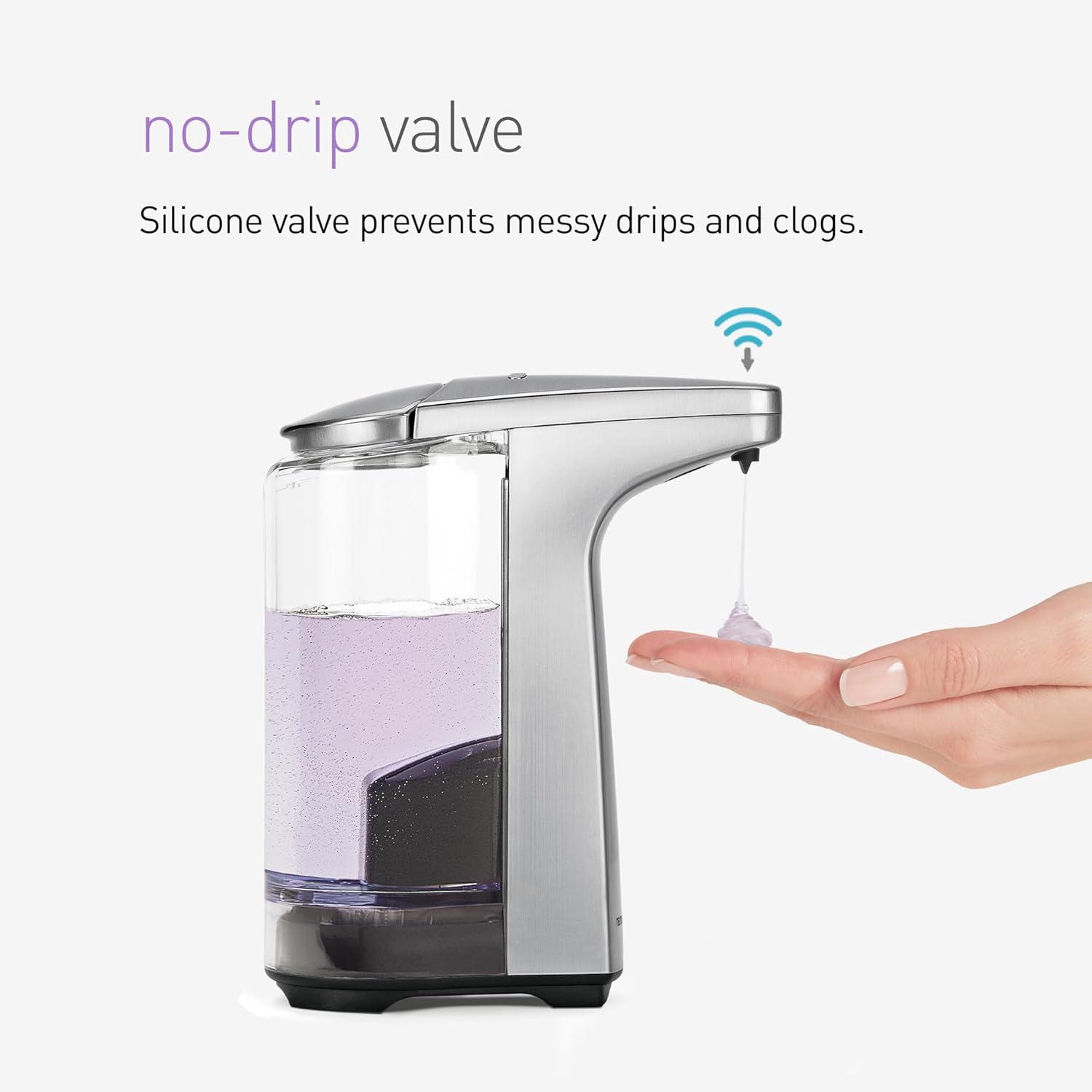 simplehuman oz. Touch-Free Sensor Liquid Soap Pump Dispenser with Soap Sample, Brushed Nickel simplehuman oz. Touch-Free Sensor Liquid Soap Pump Dispenser with Soap Sample, Brushed Nickel