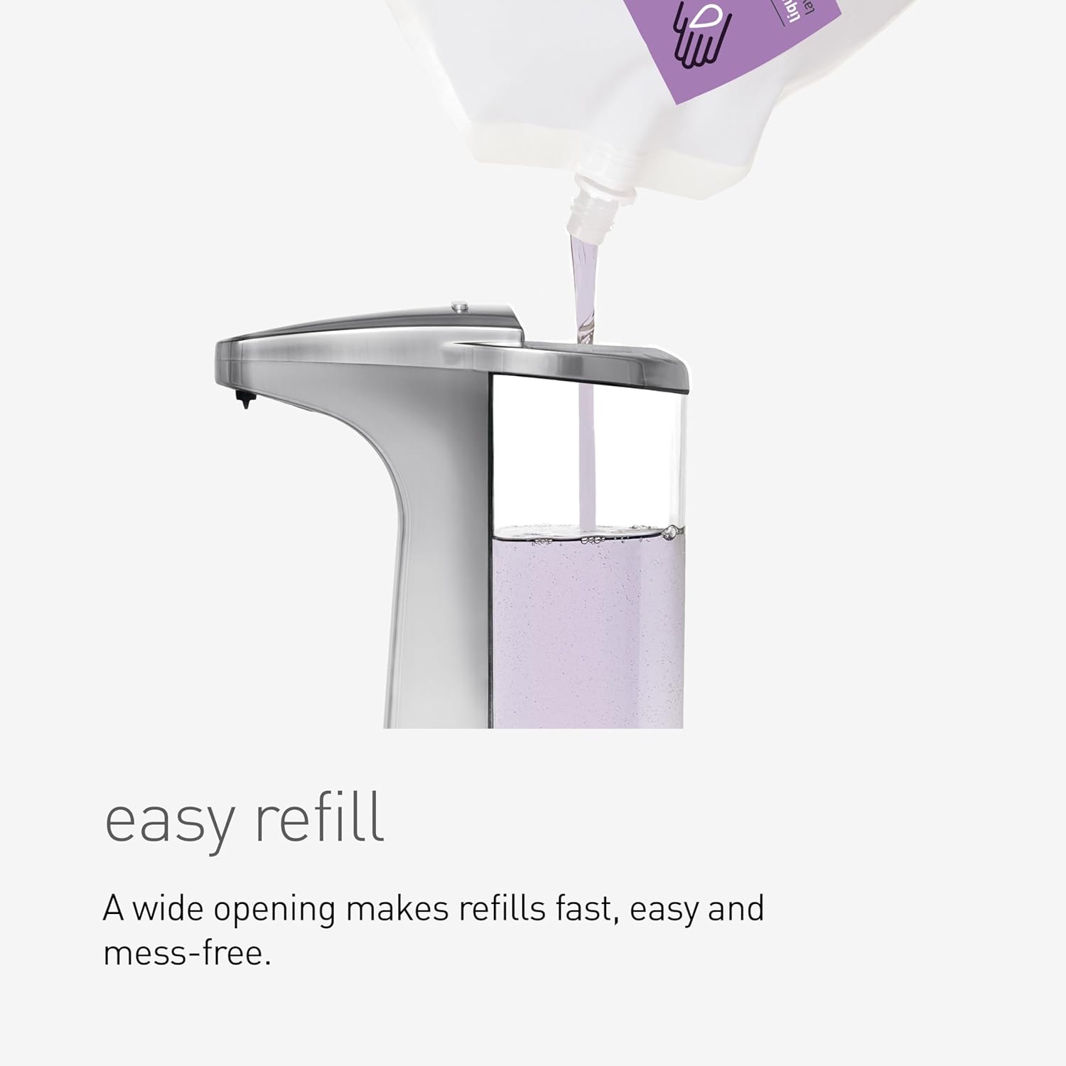 simplehuman oz. Touch-Free Sensor Liquid Soap Pump Dispenser with Soap Sample, Brushed Nickel simplehuman oz. Touch-Free Sensor Liquid Soap Pump Dispenser with Soap Sample, Brushed Nickel