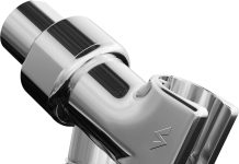 SparkPod Handheld Shower Head Holder – Premium ABS Plastic – 360 Degree Rotatable Solid Brass Ball – Compatible with 7/8″ (2.25cm) Diameter Hose – Bonus Plumber’s Tape (Luxury Polished Chrome)