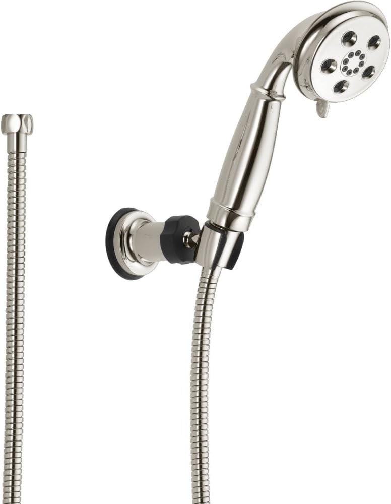 Delta Faucet 3-Spray H2Okinetic Wall-Mount Hand Held Shower with Hose, Polished Nickel 55433-PN Delta Faucet 3-Spray H2Okinetic Wall-Mount Hand Held Shower with Hose, Polished Nickel 55433-PN