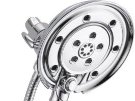 Delta Faucet 4-Spray H2Okinetic In2ition 2-in-1 Dual Hand Held Shower Head with Hose and Magnetic Docking, Venetian Bronze 58471-RB-PK