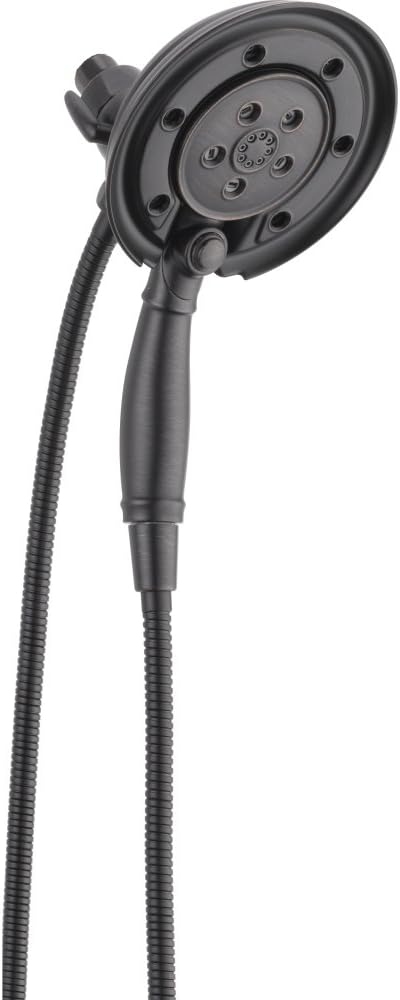 Delta Faucet 4-Spray H2Okinetic In2ition 2-in-1 Dual Hand Held Shower Head with Hose and Magnetic Docking, Venetian Bronze 58471-RB-PK Delta Faucet 4-Spray H2Okinetic In2ition 2-in-1 Dual Hand Held Shower Head with Hose and Magnetic Docking, Venetian Bronze 58471-RB-PK
