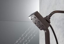 Delta Faucet 4-Spray Touch-Clean H2Okinetic In2ition 2-in-1 Dual Hand Held Shower Head with Hose and Magnetic Docking, Venetian Bronze 58473-RB