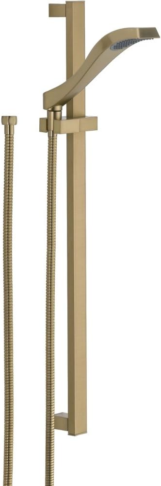 Delta Faucet Dryden Single-Spray Touch-Clean Wall-Mount Slide Bar Hand Held Shower with Hose, Polished Nickel 57051-PN Delta Faucet Dryden Single-Spray Touch-Clean Wall-Mount Slide Bar Hand Held Shower with Hose, Polished Nickel 57051-PN